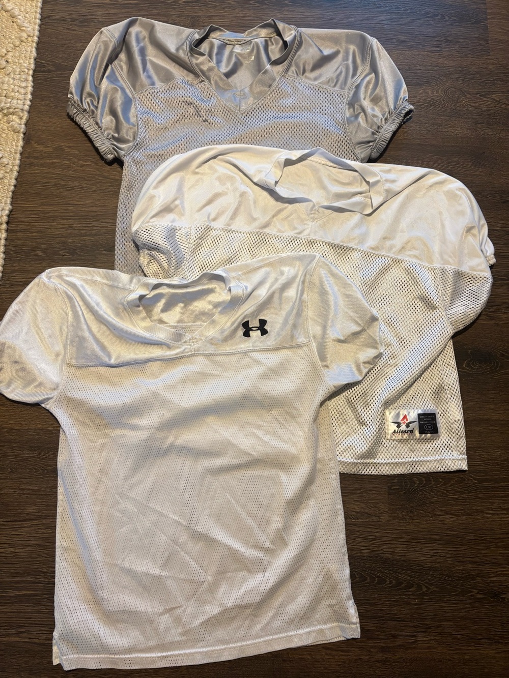 Three football practice jerseys